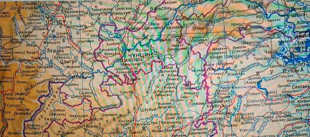 Большая карта КИТАЯ подробная настенная 250см х 150см (ПЭТ)