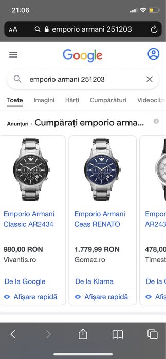 Ceas original Armani Classici