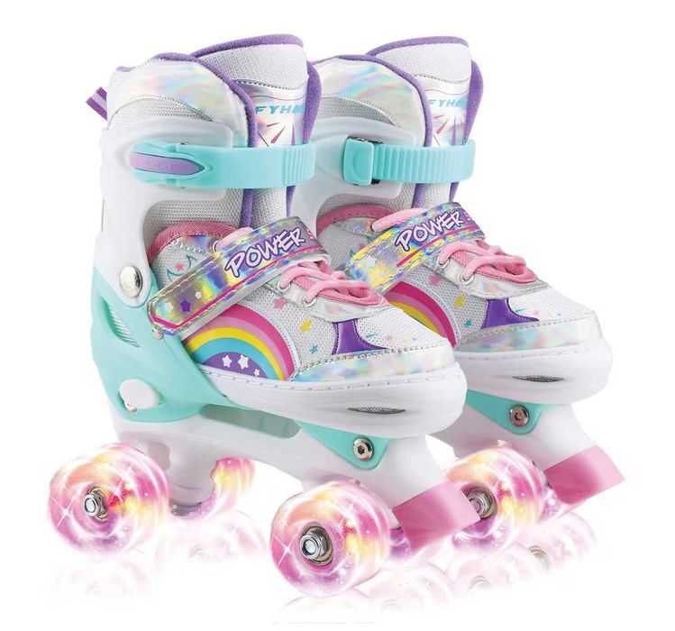 Role 26-30 reglabile copii roti luminoase silicon rulmenti ABEC7 fete