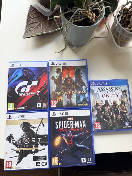 Игри за PS5 - Ghost of Tsushima, Dragon’s Dogma 2, Spider Man Miles Morales, GT 7, AC Unity