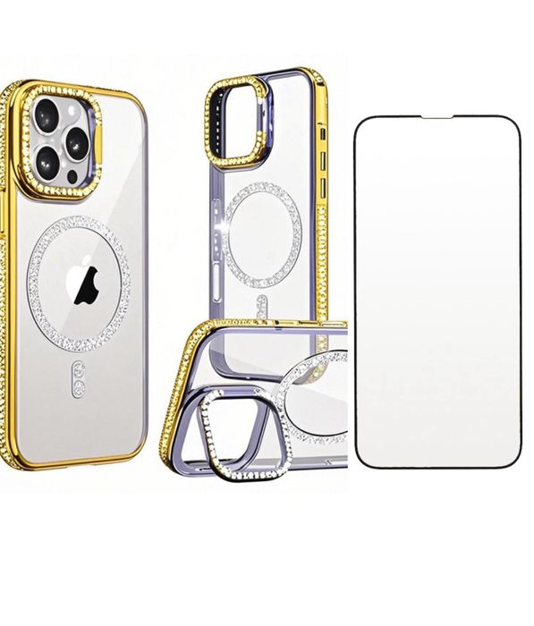 Husa Silicon MagSafe Rock +Folie Sticla Curbata Iphone 16 PRO MAX PLUS