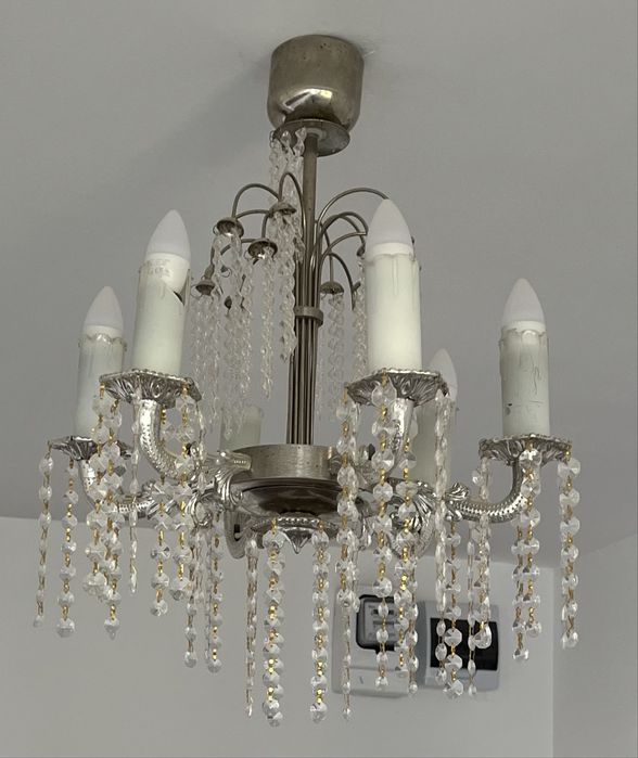 Candelabru pentru living sau hol argintiu