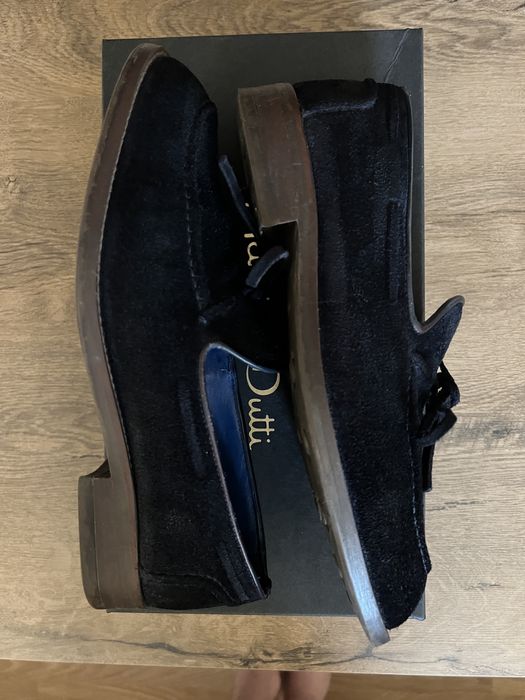 Loafers piele intoarsă Massimo Dutti bleumarin