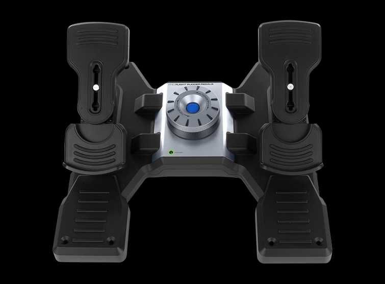 Контроли за авио-симулатор Logitech - G Flight Yoke System, черен (PC) & Logitech G PRO Flight Rudder Pedals