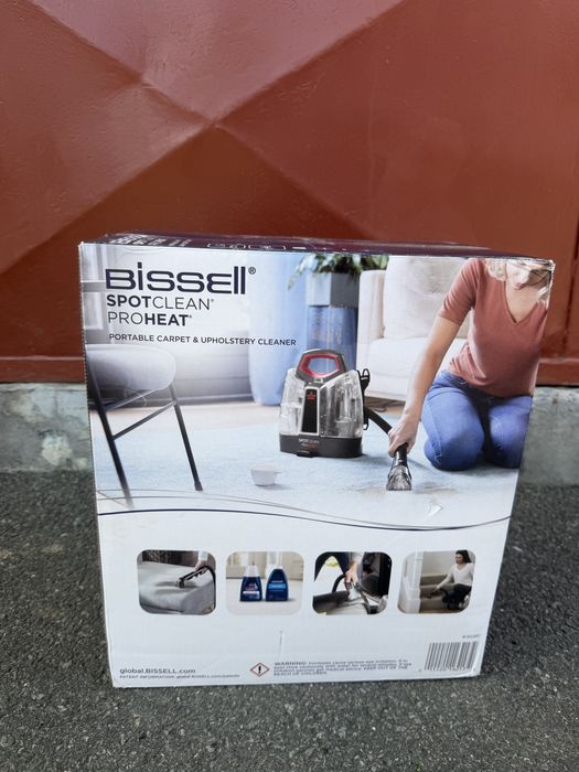 Aspirator de mână, Bissell, Spotclean Proheat compact, cu tehnologie Heatwave, 330 W, pentru tapiterie și covoare Rosu / Negru