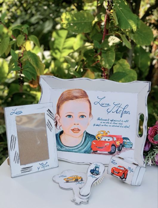 Set Mot/Turta Pictat Manual cu Portret Diverse Teme