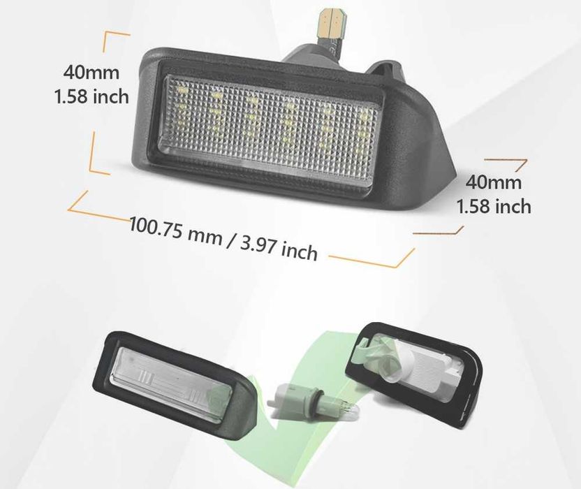 ЛЕД плафони за регистрационния номер за Peugeot Пежо Ситроен Citroen