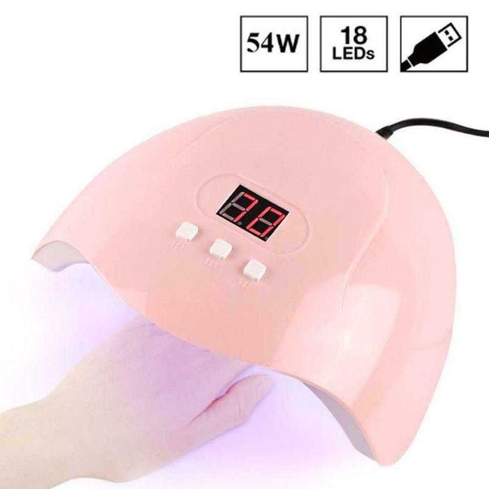 54W Мощна, комбинирана UV/LED лампа, печка за маникюр, педикюр, нокти