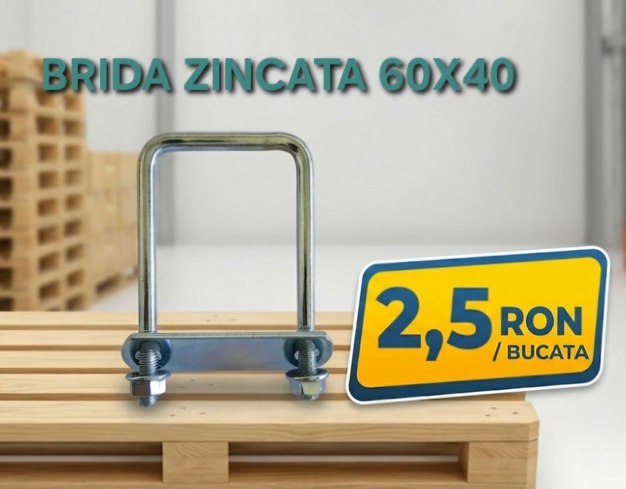 Brida 60x40 /  Brida pentru stalp 60x40 / brida fixare panou
