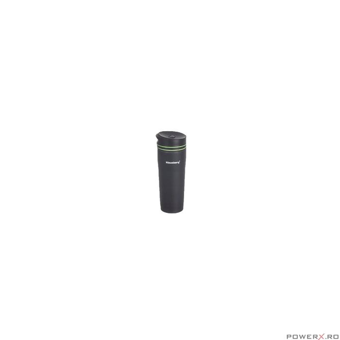Termos, inox, capacitate 380ml, negru cu linii verzi, Klausberg