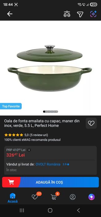 Cratita oala cu capac vas fonta emailata noua