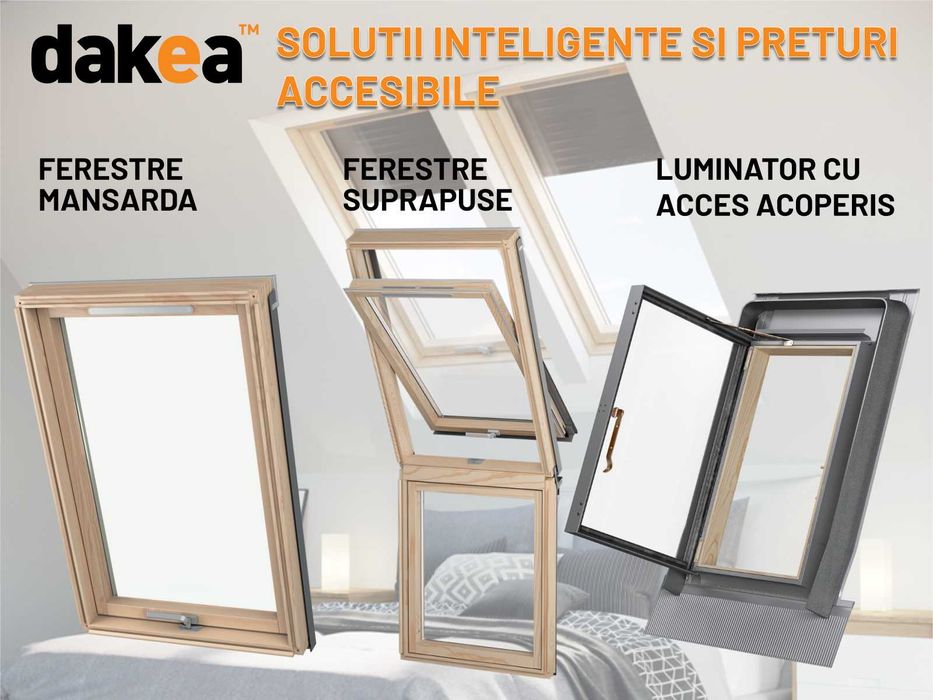 Fereastra mansarda - Deposky, Velux, Roto, Dakea