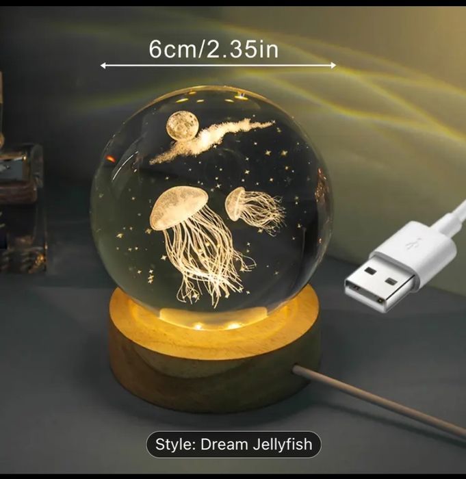 Lampa / veioza usb cu sfera de sticla idee pt cadouri