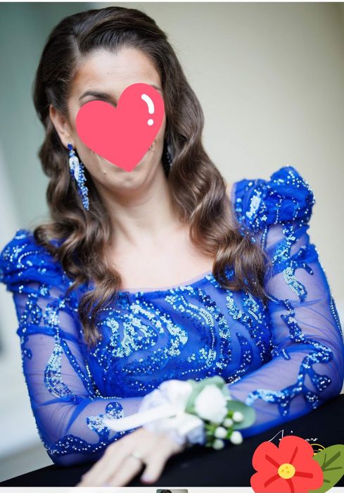 Vand rochie eleganta deosebita albastru, Marimea L