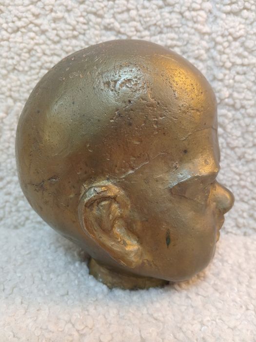 Matriță veche din Bronz masiv - Cap de Păpușă / Jucărie, de colecție, 3 kg