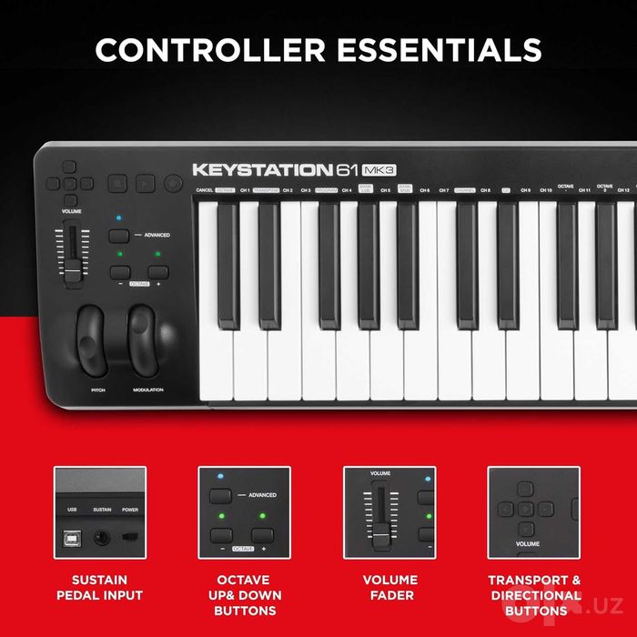 MIDI-клавиатура M-Audio Keystation 61 MK3 + Педаль сустейна в подарок