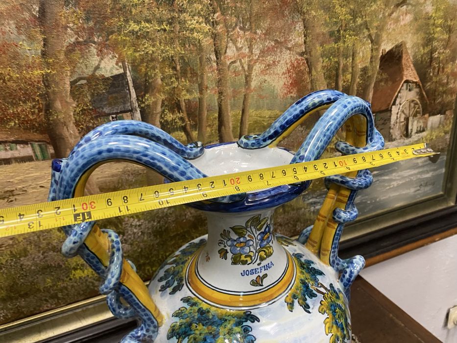 Испанска керамична ваза Talavera Josefina 1960 1975 Испания голяма