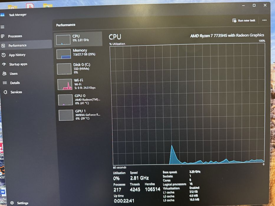 Лаптоп / Laptop / Asus Tuf A17 / 240hz /Ryzen 7 / RTX4060 / 2K
