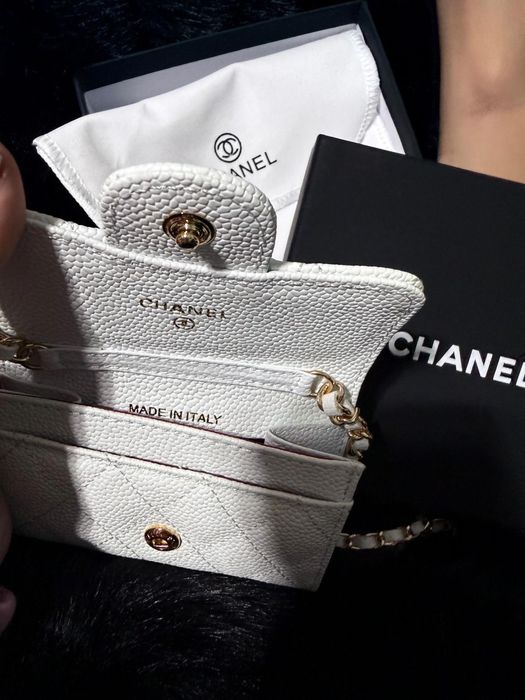 Чанта Chanel бяла мини