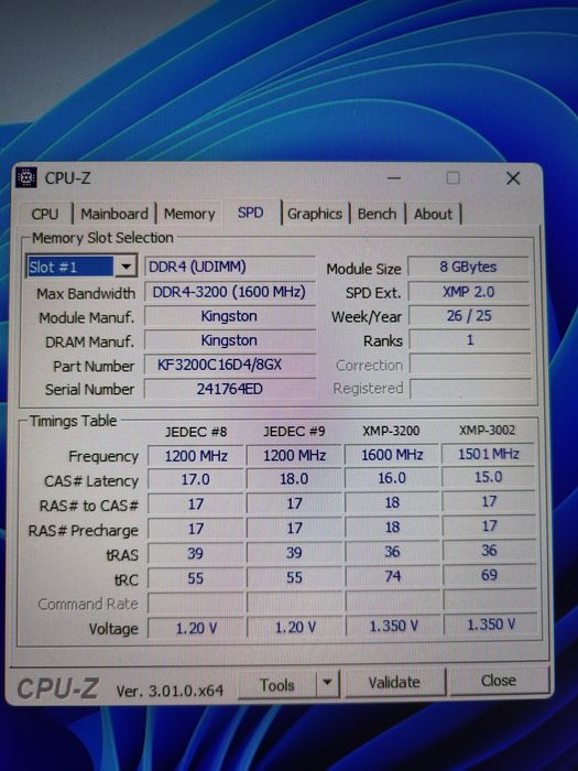 ОЗУ Kingston 16 gb (2x8) 3200 Mhz