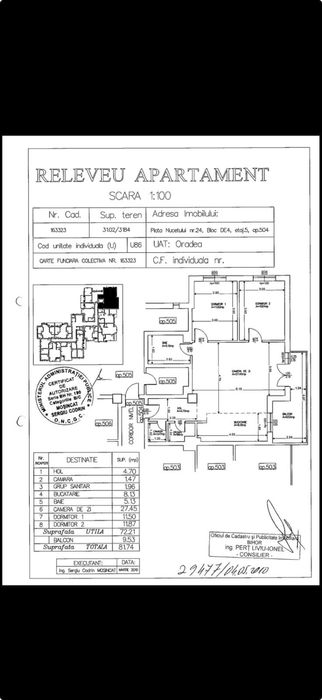 Persoana fizica vand apartament 3 camere Nufarul, Piata Nucetului