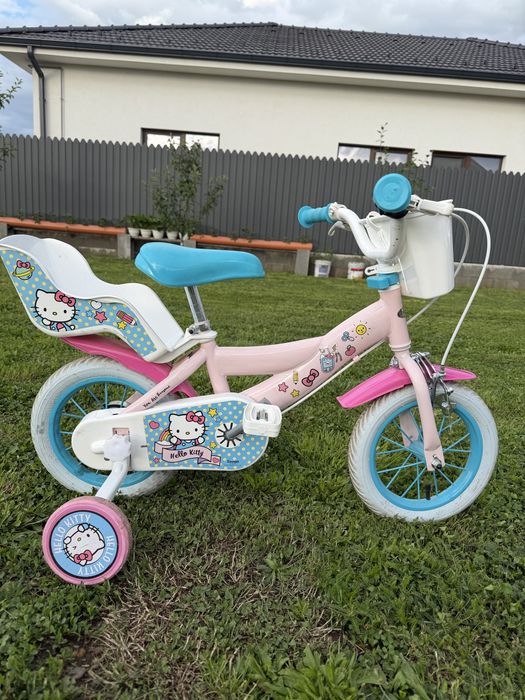 Bicicletă copii Hello Kitty 12” cu roți ajutătoare
