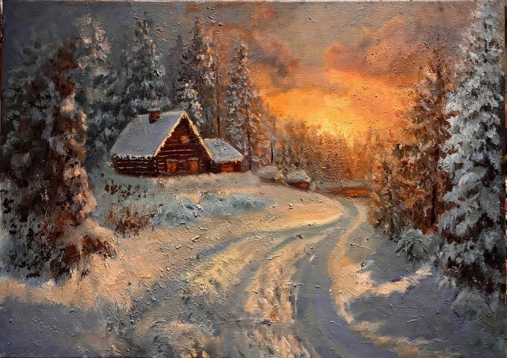Tablou pictat pe pânză, în ulei .