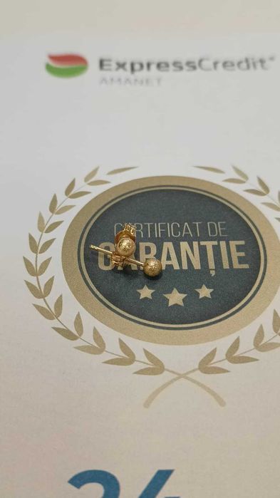 Cercei aur 18K 0.95gr (Ag24 Harlau B.45408.1) - Garantie 2 ani!