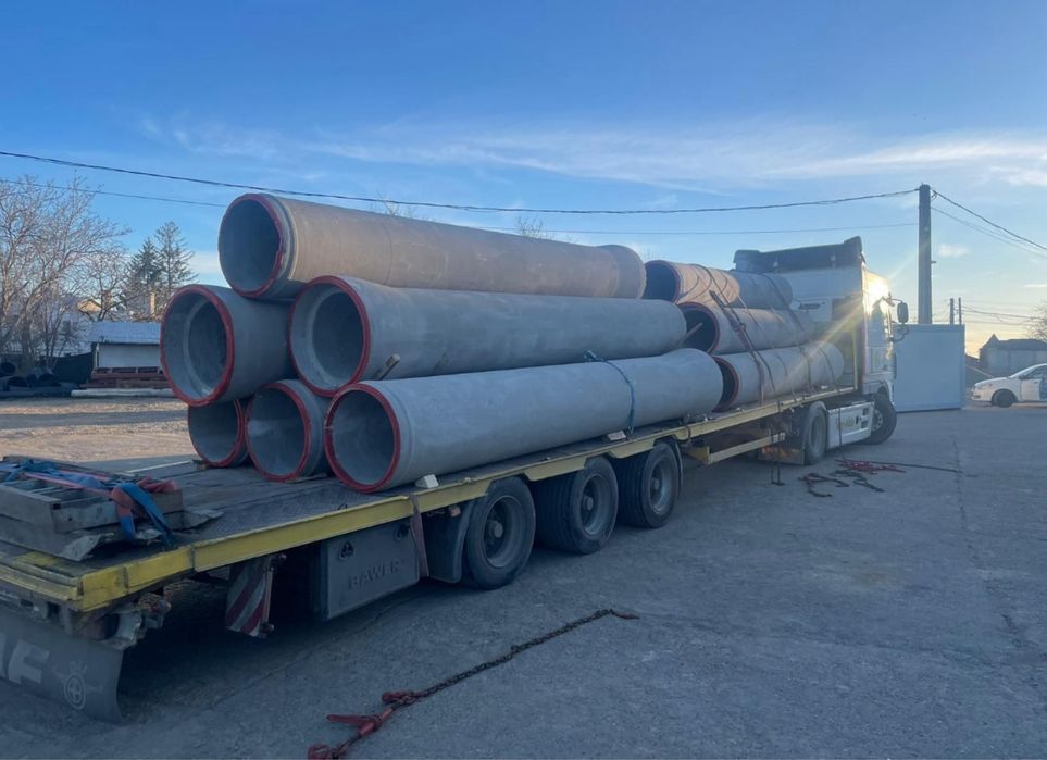 Tuburi beton armat Ø600 / Ø800 / Ø1000 – 5.20 m – Transport disponibil