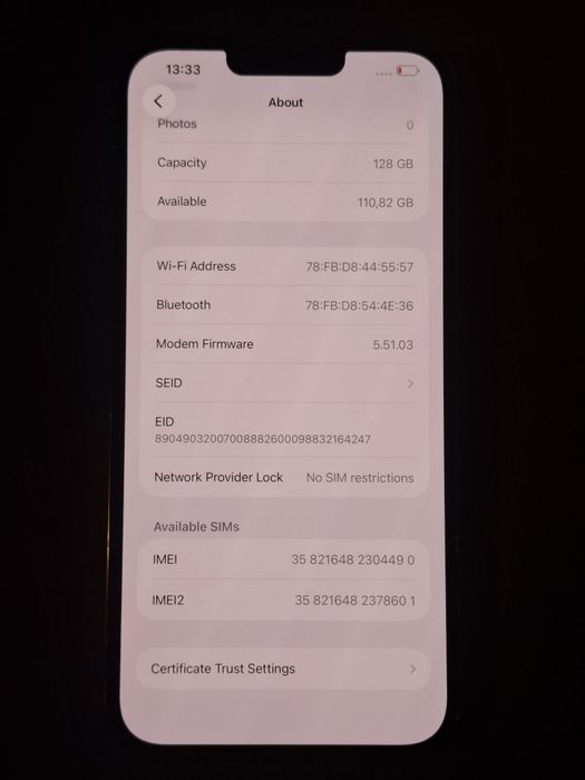 Vand Iphone 13 pro max 128gb
