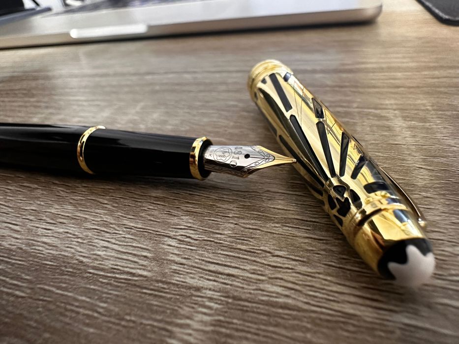 Stilou Montblanc Meisterstuck 100 years, Fountain Pen negru/auriu