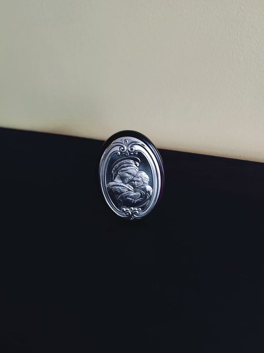 Икона на Св. Богородица и младенеца, сребро - 925, 1-2 g