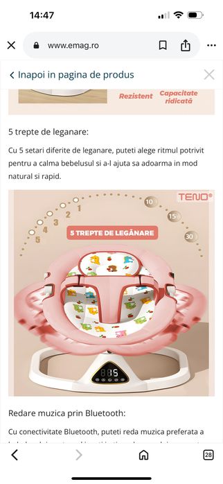 Leagăn electric bebelusi