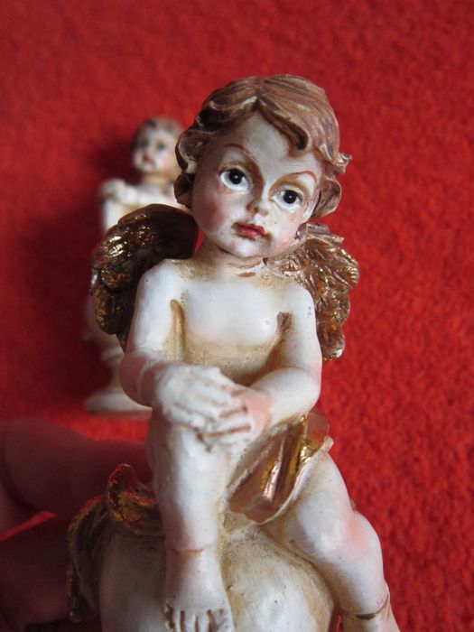 cadou rar Craciun Inger superb pictat manual fabricat Germania 1980