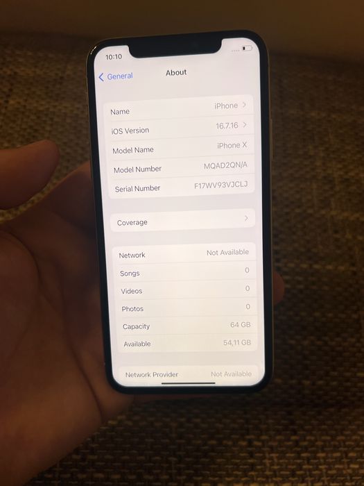iPhone X Silver 64 GB | Baterie 90% | Face ID ok