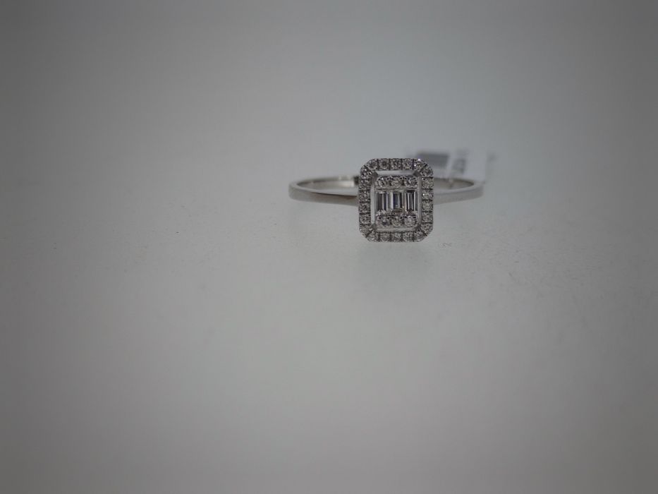 Inel aur alb 18k 1.52gr diamante naturale 0.17ct (r)