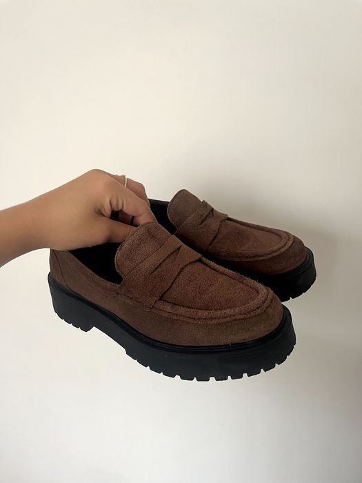 Pantofi Rizzoli loafers 37 maro, piele intoarsa