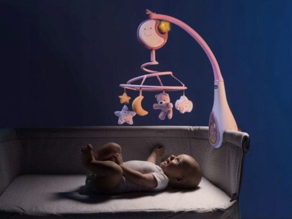 Carusel pentru pătuț cu sunete 3 în 1 NEXT2DREAMS 3xAA roz Chicco