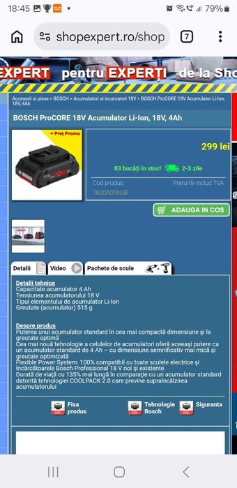 Incărcātor si acumulator Bosh Professional