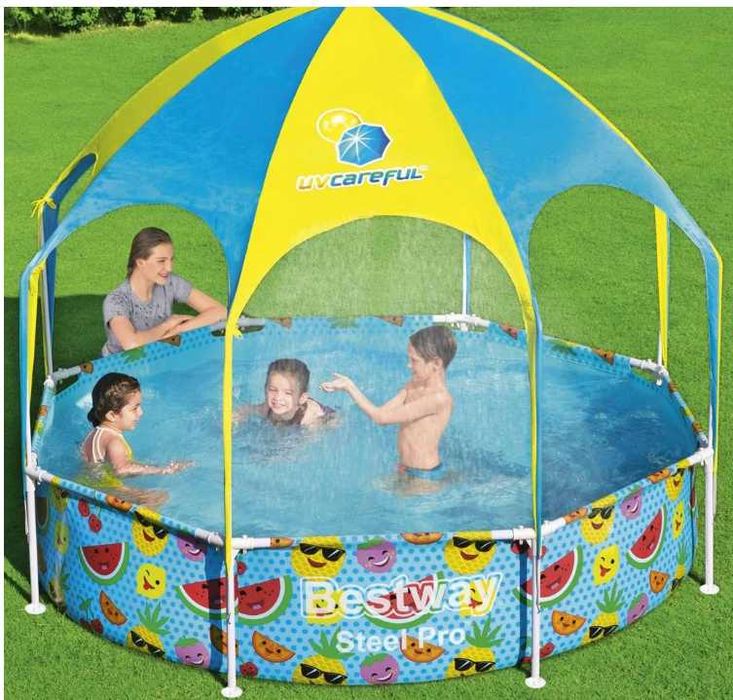 Piscina Bestway cu cadru metalic si pavilion