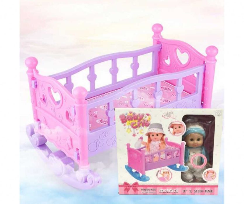 Детска Кукла Бебе с люлеещо се легло