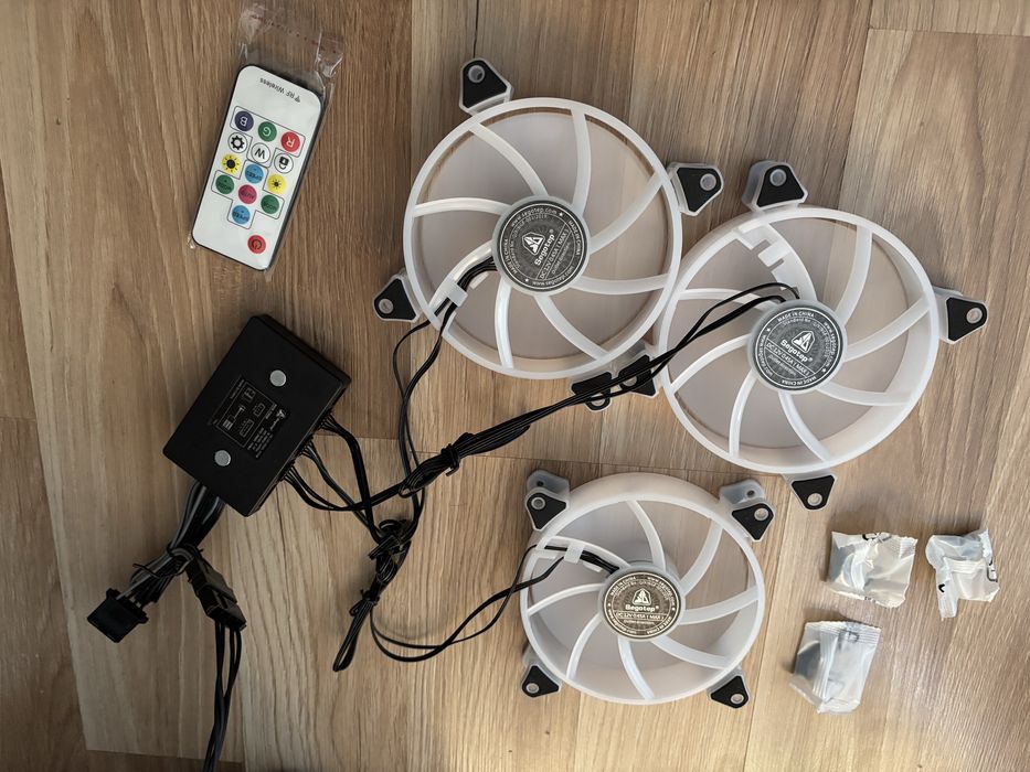 Set 3 ventilatoare ARGB 120mm + controller RGB + telecomandă – Segotep