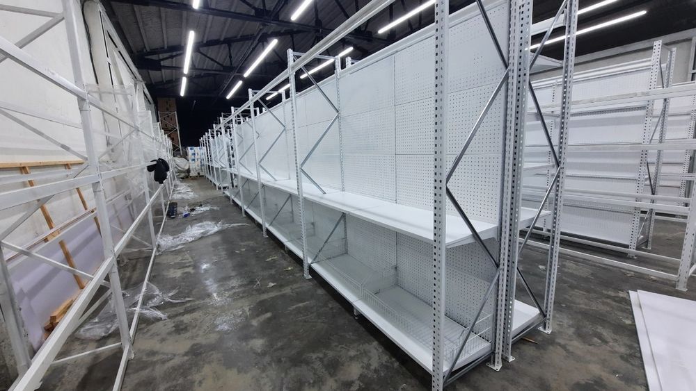 Металлические стеллаж для склад,  набивные, мезонин, торговый и другие