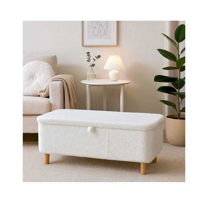 Табуретка с ракла, бял стол с капак, 60см