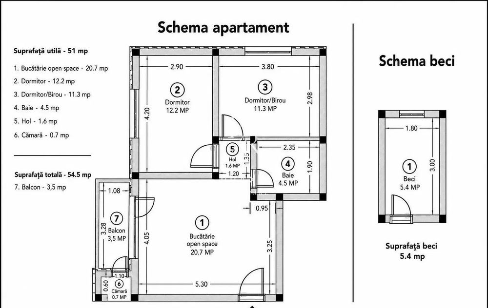 Apartament 3 camere, balcon, parcare, boxa, mobilat complet, zona JYSK