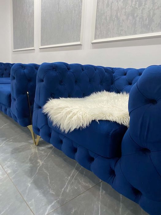 Canapea Chesterfield + 2 fotolii