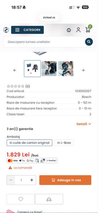 Bosch GLL 3-50 nivela Laser profesionala 3 axe rosu rigips