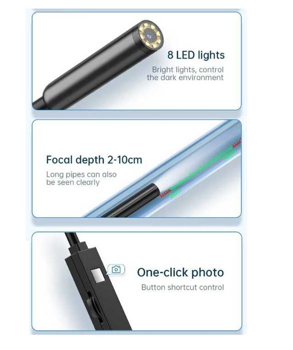Ендоскоп камера за телефон IOS Android 3м кабел