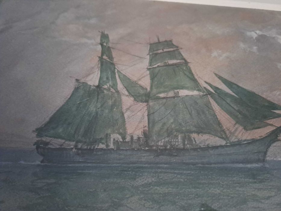 tablou pictura acuarela 61/78 cm Dimitrie Stiubei datat 1930