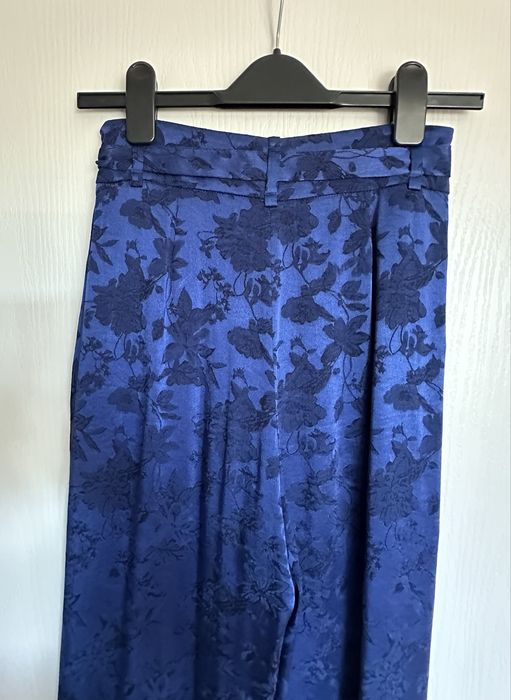 Pantaloni palazzo Zara Woman din jacard-brocart